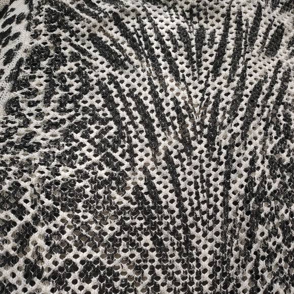 Alberto Makali Wool blend Patterned Open Front Waterfall Sweater Cardigan - Picture 8 of 10